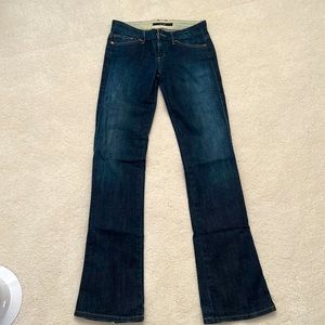 Size 25 dark denim flare leg Joes Jeans. Perfect wash and cut!